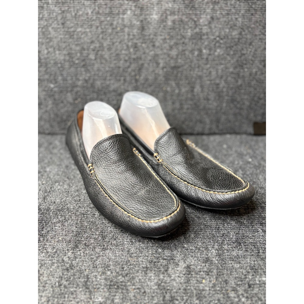 Banana Republic Mens Black Pebbled Leather Driving Loafers Size 10M Slip On